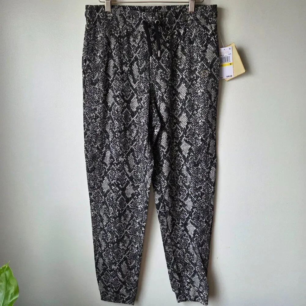 NWT MICHAEL KORS SNAKESKIN PATTERN PRINTED JOGGERS SIZE M